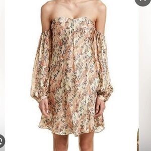 Haute Hippie silk cold shoulder dress, size 6